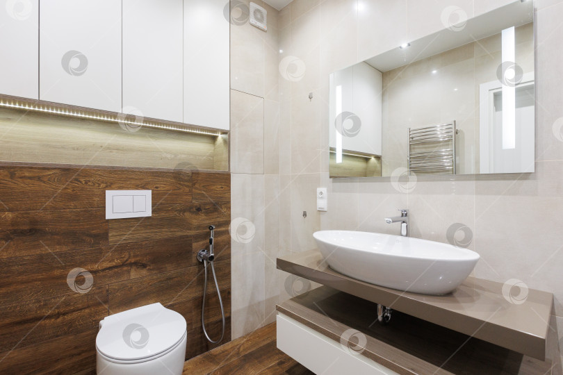 Скачать современная ванная комната с туалетом и стиральной машиной фотосток Ozero