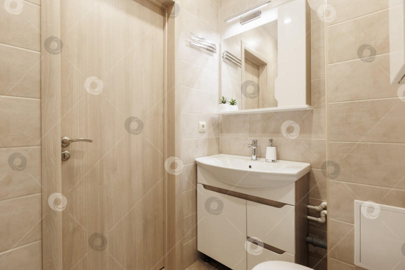 Скачать современная ванная комната с туалетом и стиральной машиной фотосток Ozero