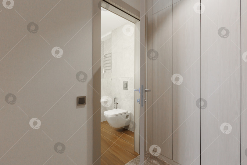 Скачать современная ванная комната с туалетом и стиральной машиной фотосток Ozero