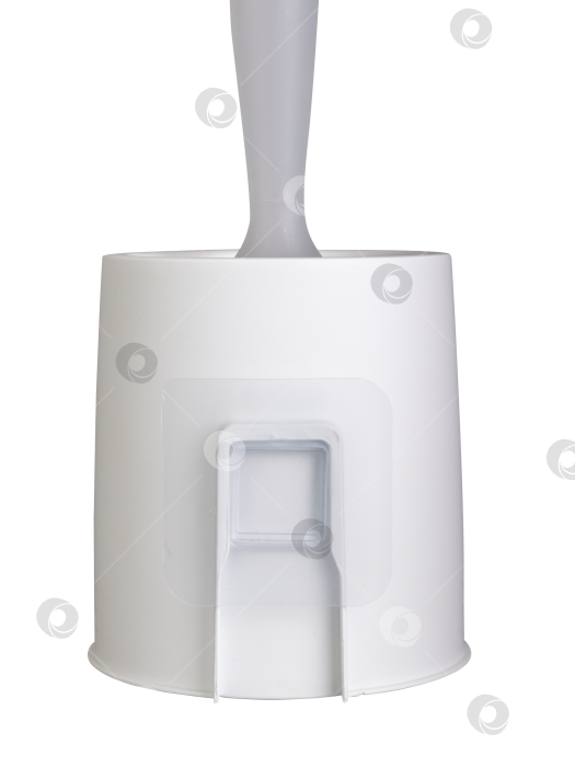 Скачать Пластиковый держатель для туалетной щетки, установленный на клейкой основе, с современным дизайном, вид сзади фотосток Ozero