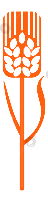 Скачать Стилизованное изображение спелого колоса пшеницы для печати на одежде, для наклеек, веб-сайтов. фотосток Ozero