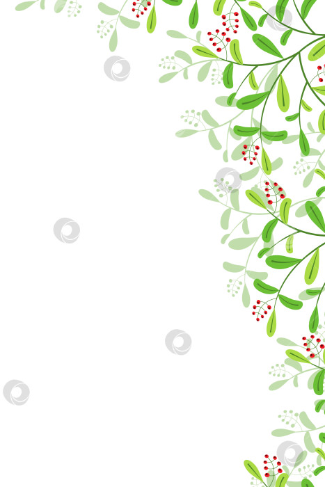 Скачать вертикальный белый фон с цветочной композицией в верхнем углу фотосток Ozero