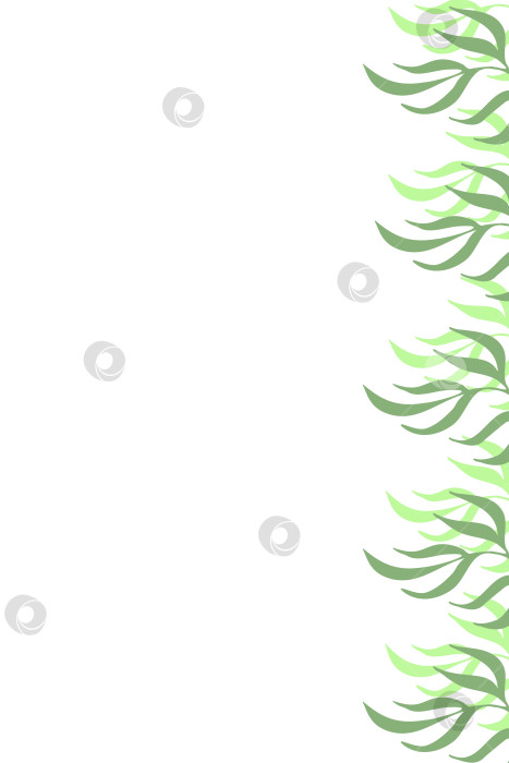 Скачать рамка из листьев, вид сбоку, на вертикальном белом фоне. фотосток Ozero