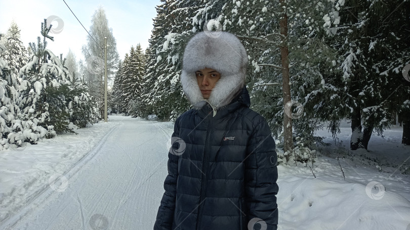 Скачать Прогулка в зимнем лесу фотосток Ozero