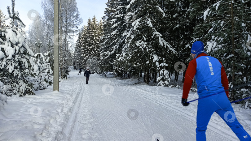 Скачать лыжник на трассе фотосток Ozero