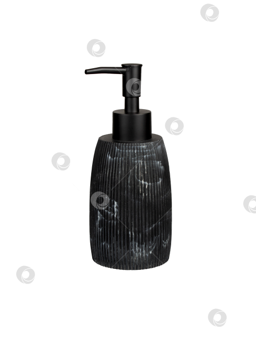 Скачать Современный дозатор мыла из черного мрамора - Стильный минималистичный аксессуар для ванной комнаты в современном домашнем стиле фотосток Ozero