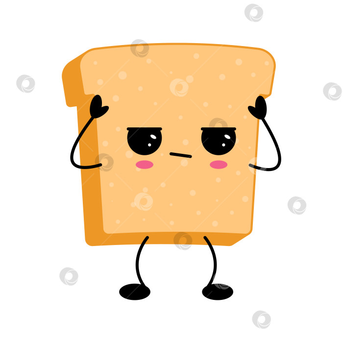 Скачать Симпатичная иллюстрация мультяшного персонажа из кавайного тостового хлеба фотосток Ozero