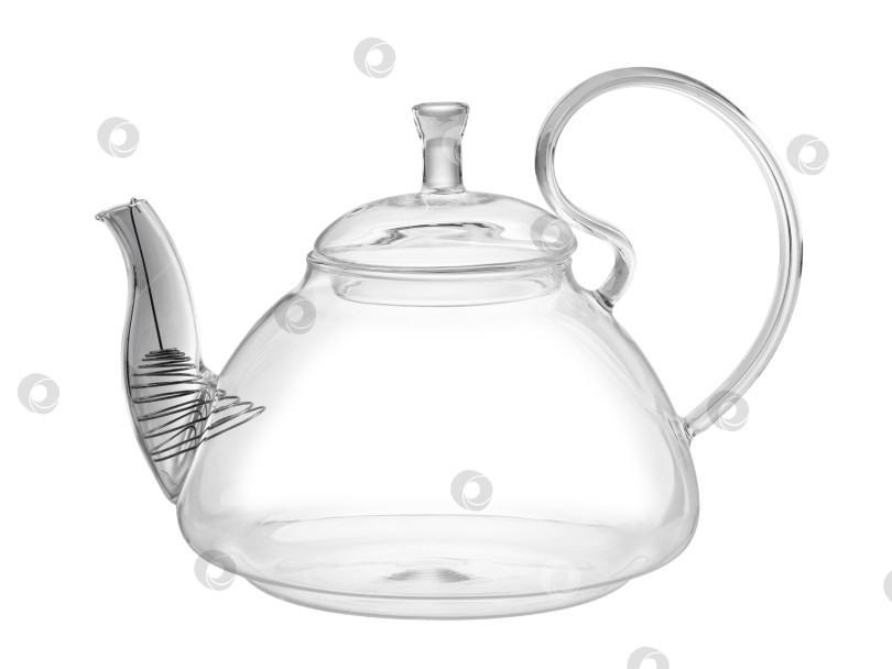 Скачать прозрачная стеклянная ваза лаконичной формы, выделяющаяся на белом фоне фотосток Ozero