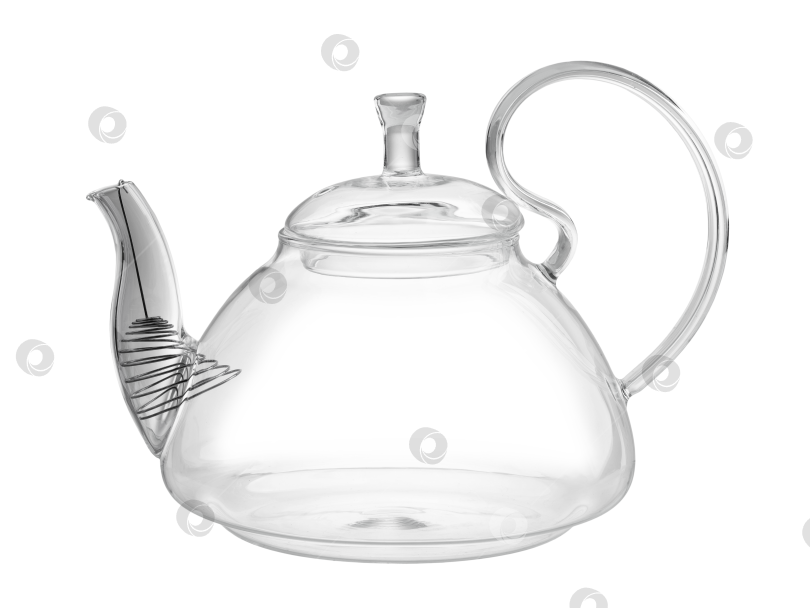 Скачать прозрачная стеклянная ваза лаконичной формы, выделяющаяся на белом фоне фотосток Ozero