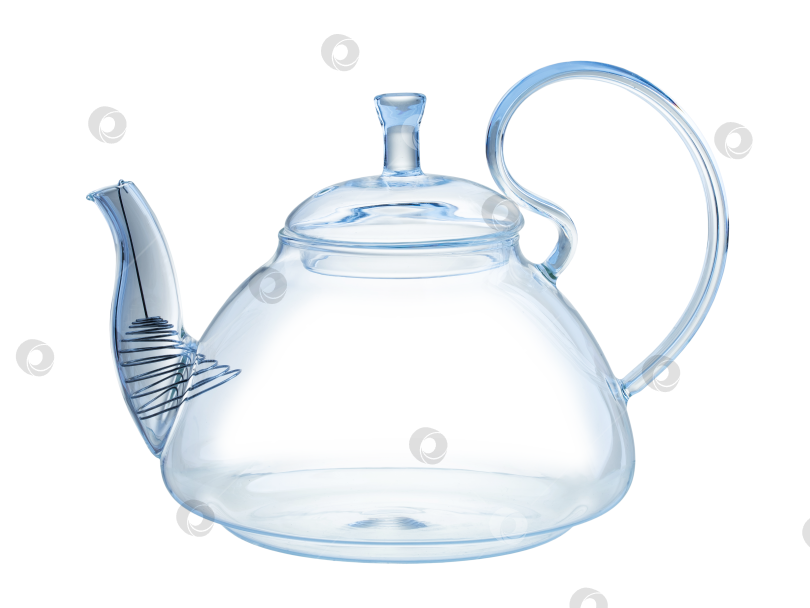 Скачать прозрачная стеклянная ваза лаконичной формы, выделяющаяся на белом фоне фотосток Ozero