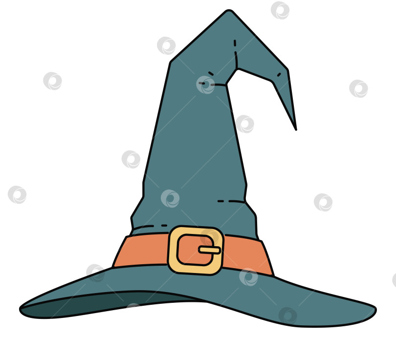 Скачать Мультяшная шляпа ведьмы с оранжевой лентой  фотосток Ozero