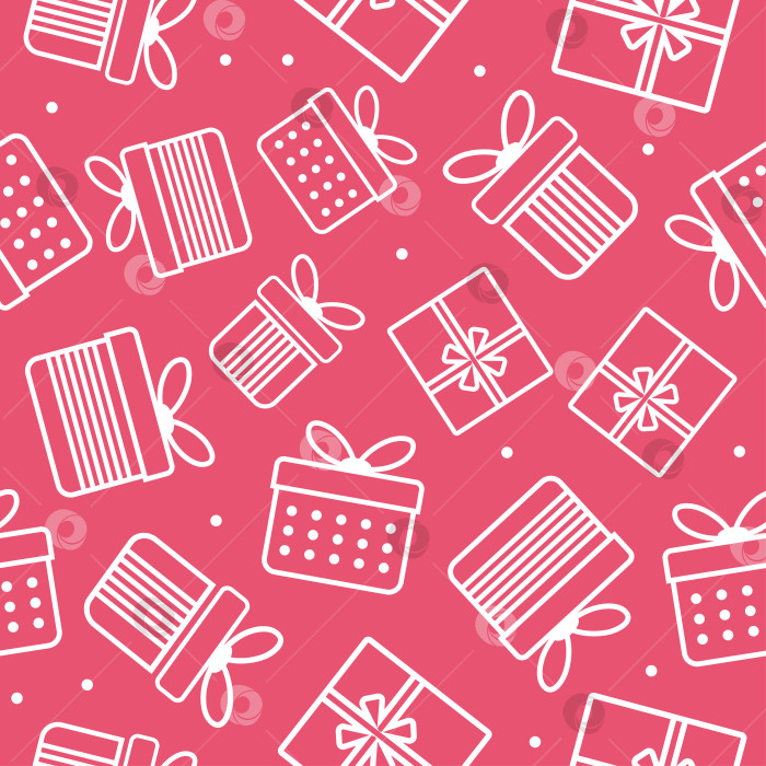 Скачать Праздничный красный узор с различными простыми дизайнами подарочных коробок для праздничных торжеств фотосток Ozero