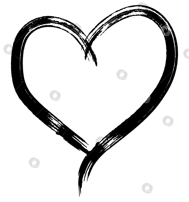 Скачать Форма сердца с текстурой мазка кисти фотосток Ozero