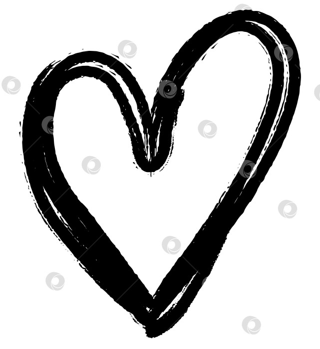 Скачать Форма сердца с текстурой мазка кисти фотосток Ozero