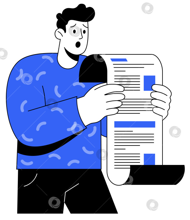 Скачать Потрясенный Мужчина Держит в руках Гигантскую купюру фотосток Ozero