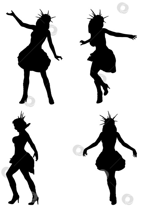 Скачать Силуэт готической женщины в драматической позе фотосток Ozero