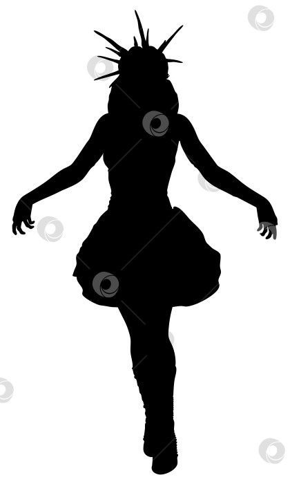 Скачать Силуэт готической женщины в драматической позе фотосток Ozero