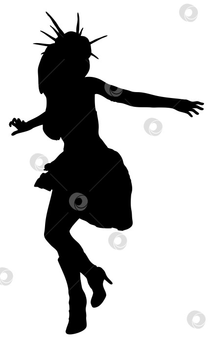 Скачать Силуэт готической женщины в драматической позе фотосток Ozero