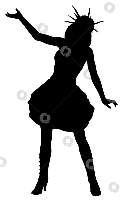 Скачать Силуэт готической женщины в драматической позе фотосток Ozero