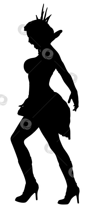 Скачать Силуэт готической женщины в драматической позе фотосток Ozero