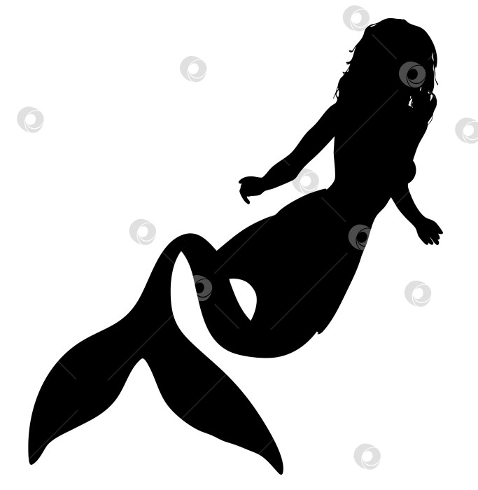 Скачать Силуэт фантастического персонажа-русалки фотосток Ozero