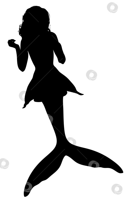 Скачать Силуэт фантастического персонажа-русалки фотосток Ozero