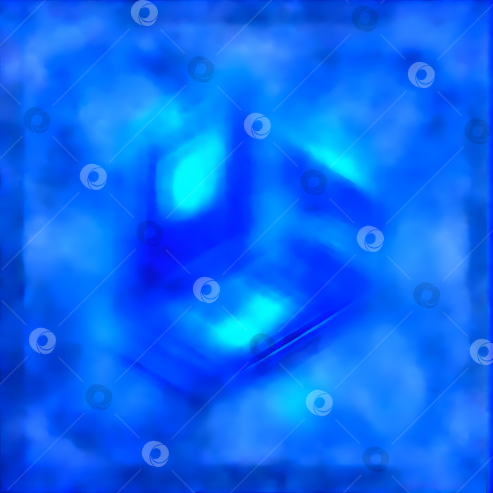 Скачать Синие абстрактные фигуры появляются на мягком затуманенном фоне в процессе создания художественного дизайна фотосток Ozero