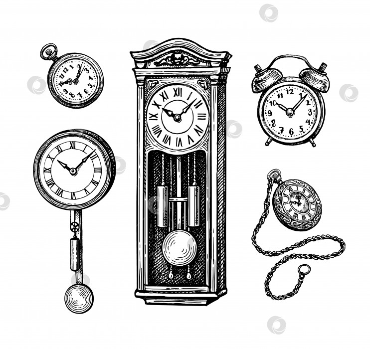 Скачать Различные типы старинных часов. фотосток Ozero