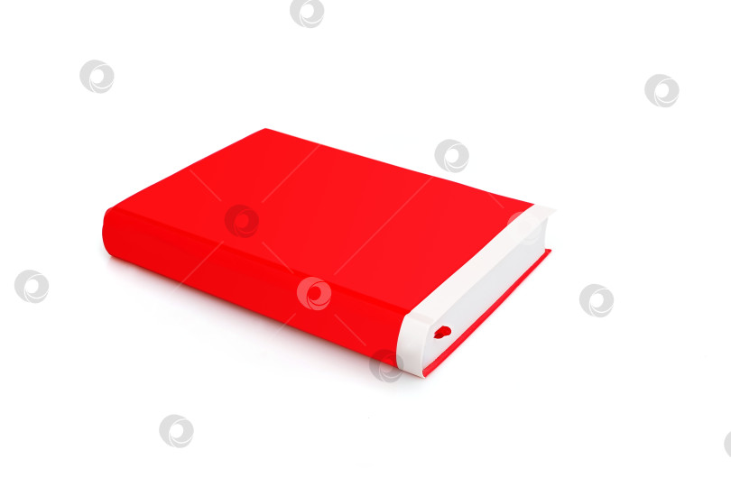 Скачать Одна красная книга, выделенная на белом фоне фотосток Ozero