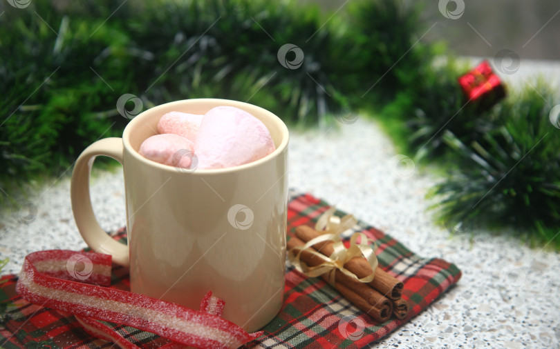 Скачать Напиток горячий какао с маршмеллоу фотосток Ozero
