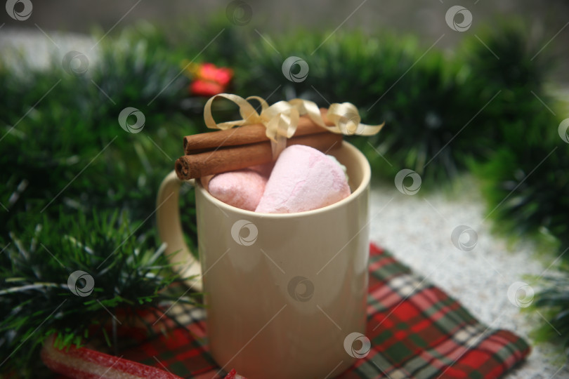Скачать Напиток горячий какао с маршмеллоу фотосток Ozero