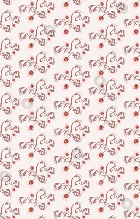 Скачать Стилизованные ягоды и листья с бесшовным рисунком для текстиля, открыток, веб-сайтов. фотосток Ozero