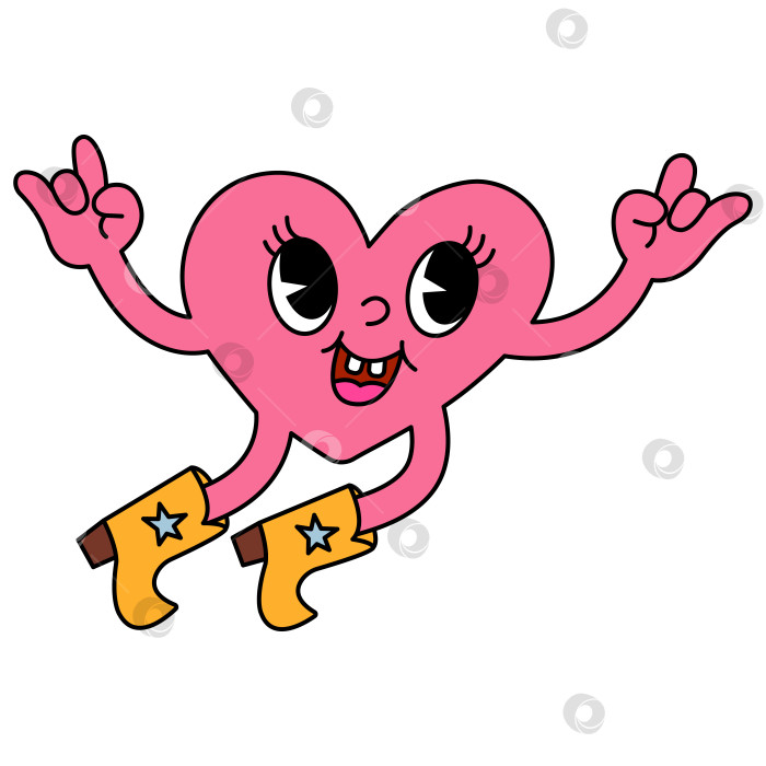 Скачать Иллюстрация мультяшного персонажа с розовым заводным сердцем фотосток Ozero