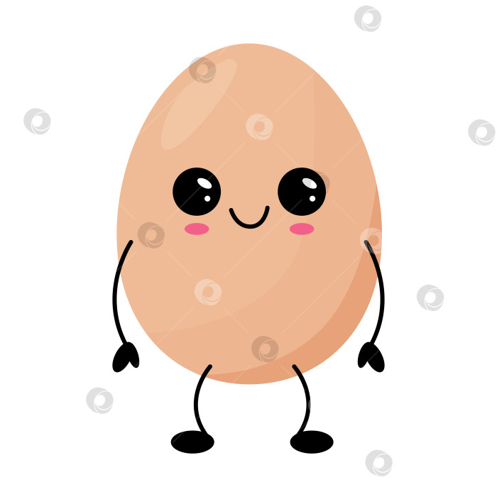 Скачать Милый Кавайный персонаж из Яйца Со Счастливым Лицом фотосток Ozero