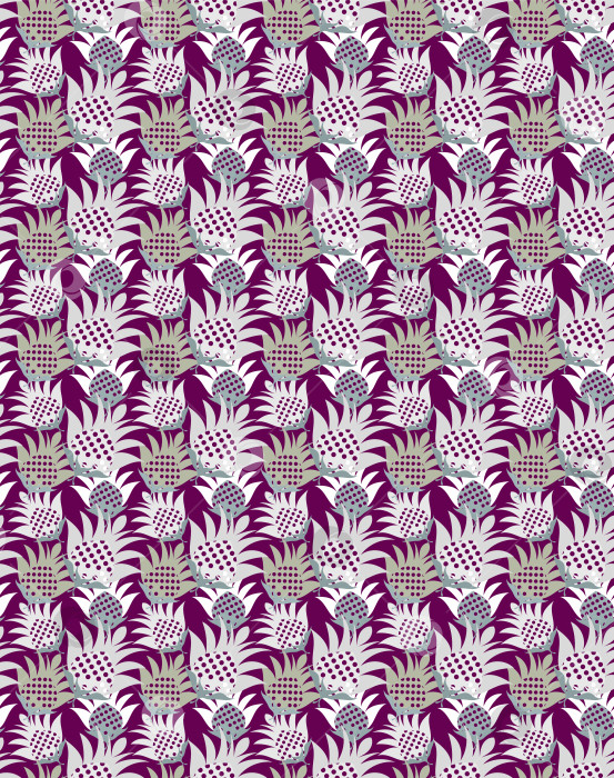 Скачать Стилизованные цветы или ягоды образуют красивый векторный узор для постельного белья, веб-сайтов, открыток. фотосток Ozero