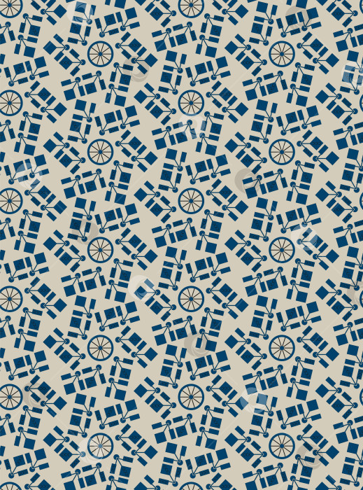 Скачать Абстрактный векторный узор с прямоугольными формами, частями круга и колеса. фотосток Ozero