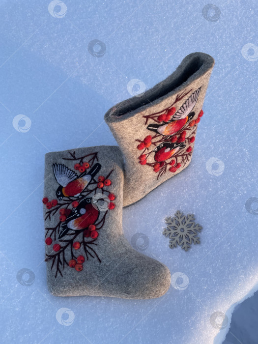 Скачать Валенки и снежинка фотосток Ozero