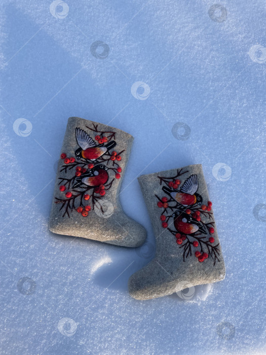 Скачать Валенки со снегирями фотосток Ozero