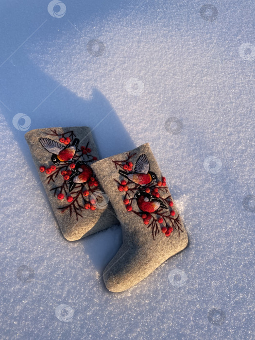 Скачать Валенки в снегу фотосток Ozero