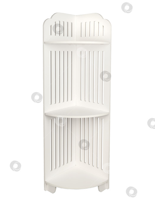 Скачать Белый угловой шкаф–органайзер - Компактная винтажная полка для хранения в стиле Прованс фотосток Ozero