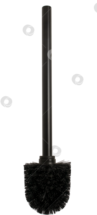 Скачать Классическая черная щетка для унитаза - Элегантный дизайн для гигиены ванной комнаты и чистящих средств фотосток Ozero