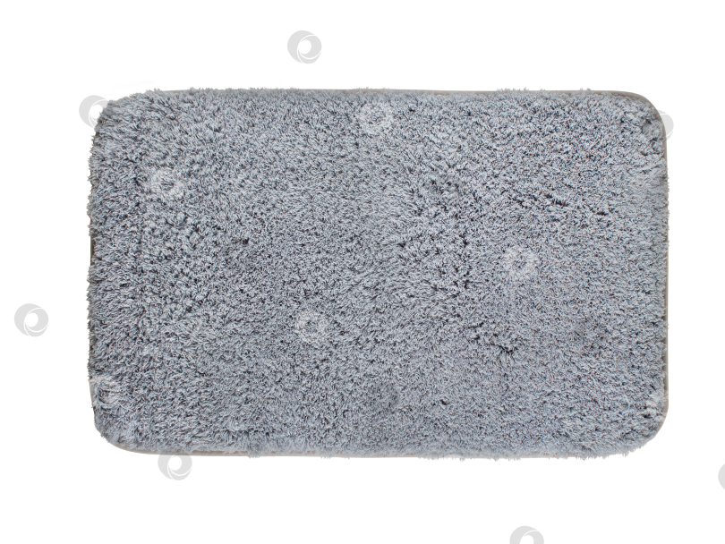 Скачать Мягкий серый коврик для ванной комнаты на белом фоне фотосток Ozero