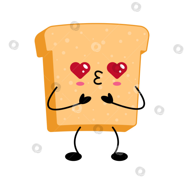 Скачать Прекрасный персонаж из кавайного тостового хлеба фотосток Ozero