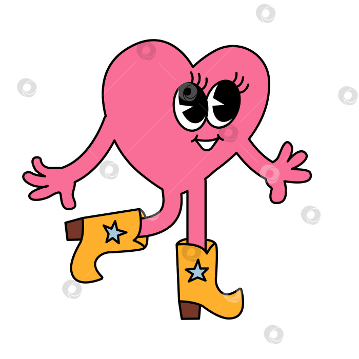 Скачать Танцующий персонаж в розовом заводном сердечке фотосток Ozero