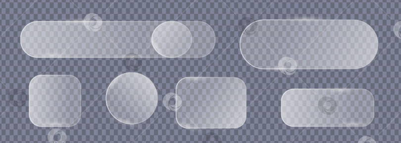 Скачать Набор пузырчатых форм пользовательского интерфейса Glassmorphism UI Серый прозрачный фотосток Ozero