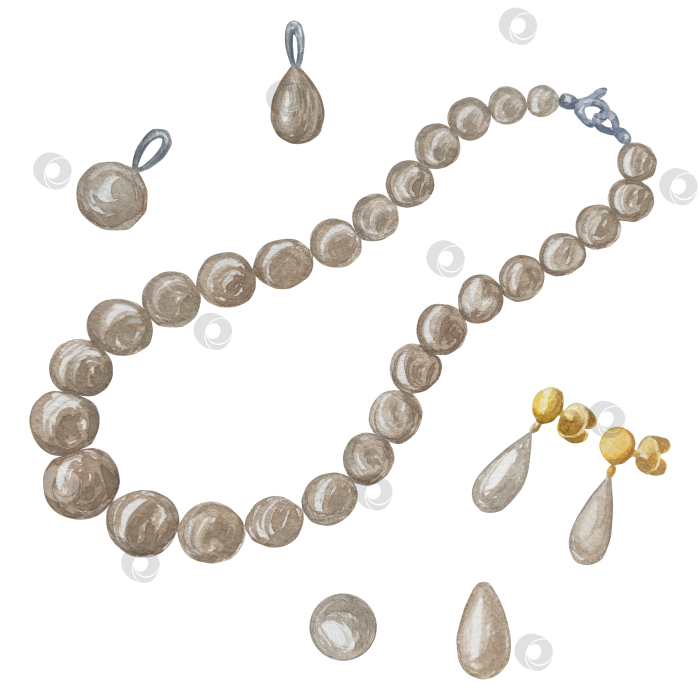 Скачать Набор женских аксессуаров, выполненных акварелью. Косметика, обувь, духи, платье, сумка, солнцезащитные очки, польский клипарт. Для наклеек для ежедневника, текстильных принтов, поделок. фотосток Ozero