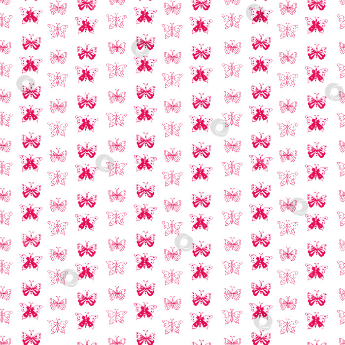 Скачать Бесшовный узор с красными бабочками. фотосток Ozero