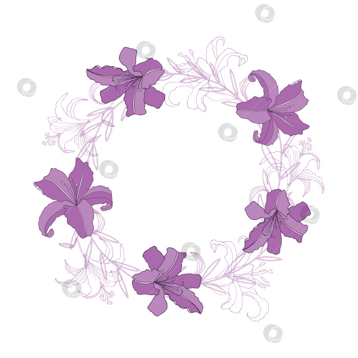 Скачать Милый венок из цветов лилии. фотосток Ozero