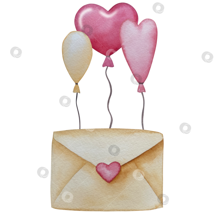 Скачать Большой набор акварельных элементов для оформления дня Святого Валентина. Милые акварельные значки, символ романтики, любви для печати, открыток, плакатов, наклеек фотосток Ozero