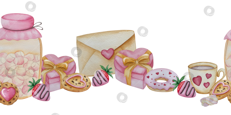Скачать Большой набор акварельных элементов для оформления дня Святого Валентина. Милые акварельные значки, символ романтики, любви для печати, открыток, плакатов, наклеек фотосток Ozero